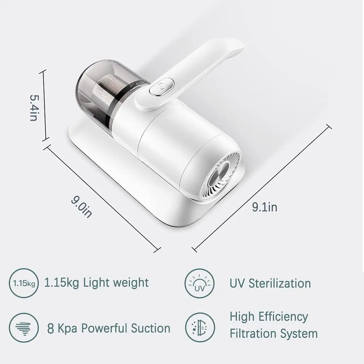 Ручной беспроводной пылесос с уф-излучением 8 кпа - Фотография_2
