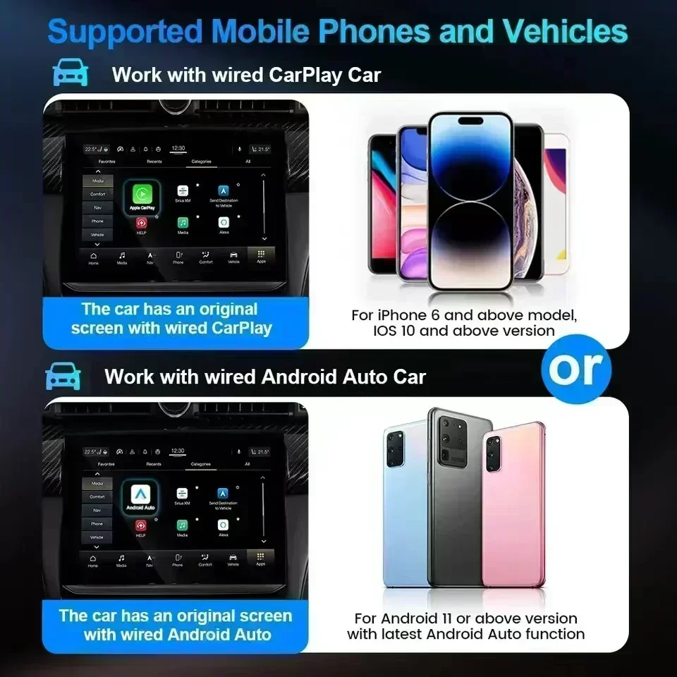 Carplay ai box проводной и беспроводной android 12 - Фотография_6
