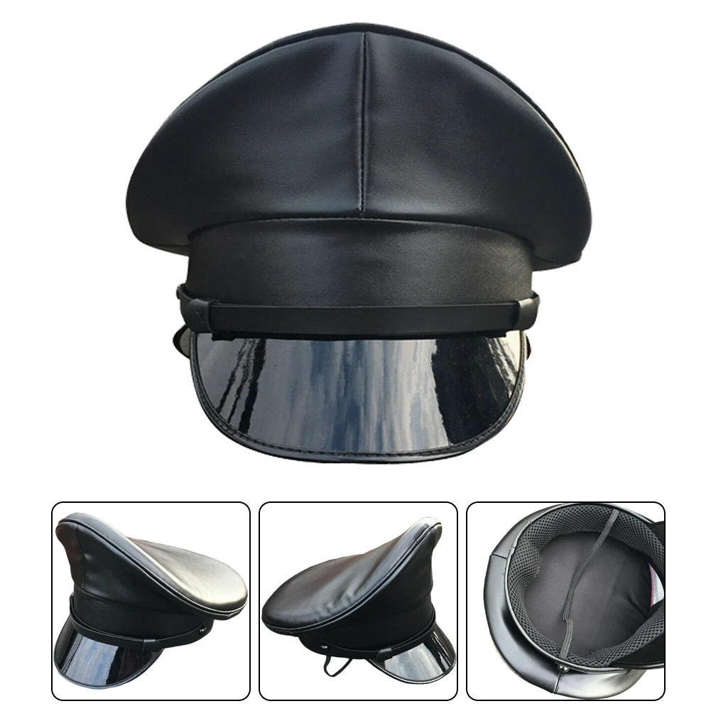 Personality women pu leather captain - Фотография_4