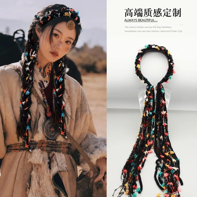 Hq женская плюшевая повязка на голову с кисточками - Фотография_2