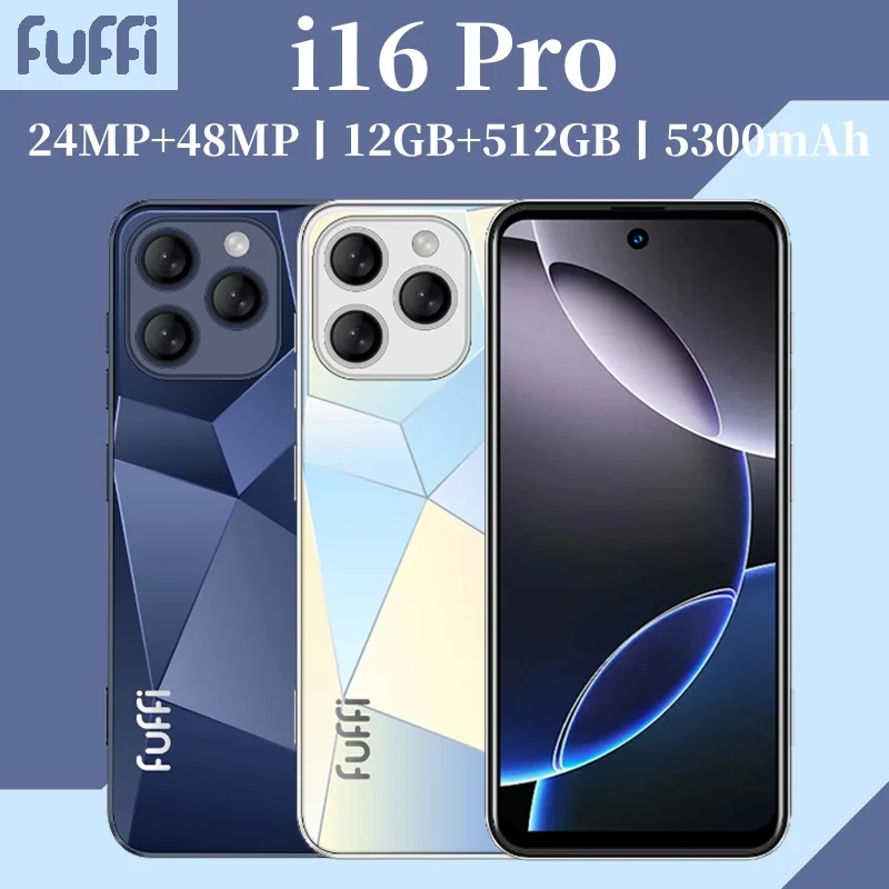 Смартфон global vision i16 pro 5g android 5300 мач 12 гб озу 512 гб пзу 6