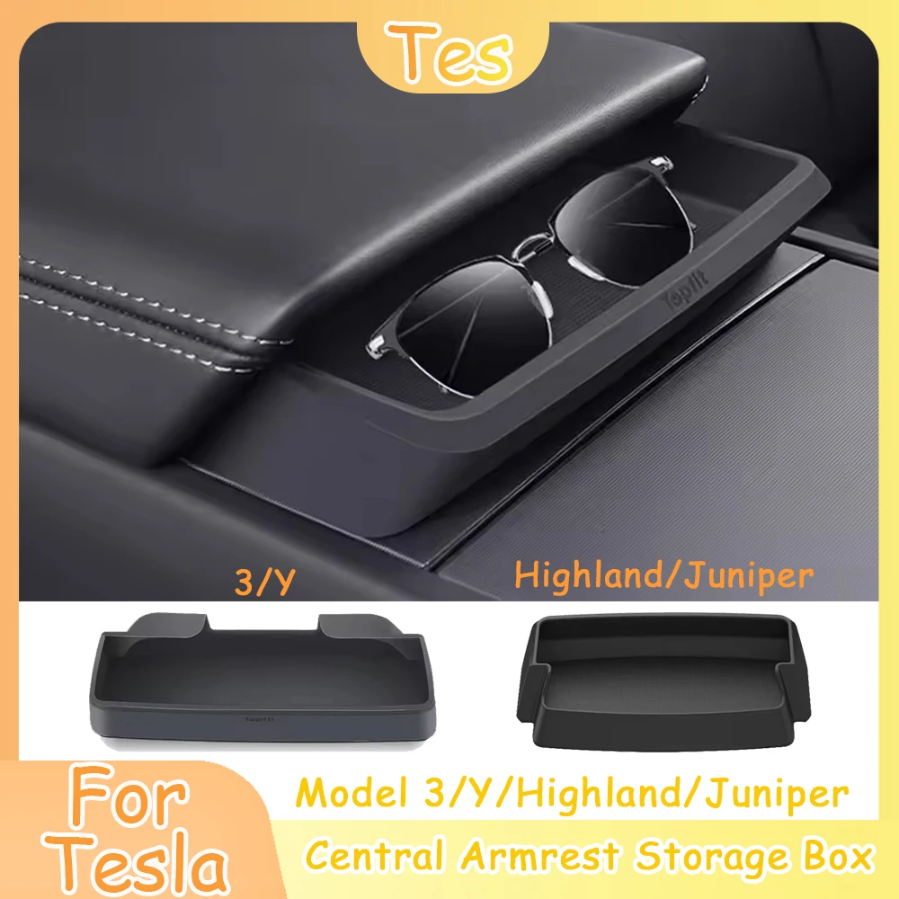 Ящик для хранения в центральном подлокотнике для tesla model y 3