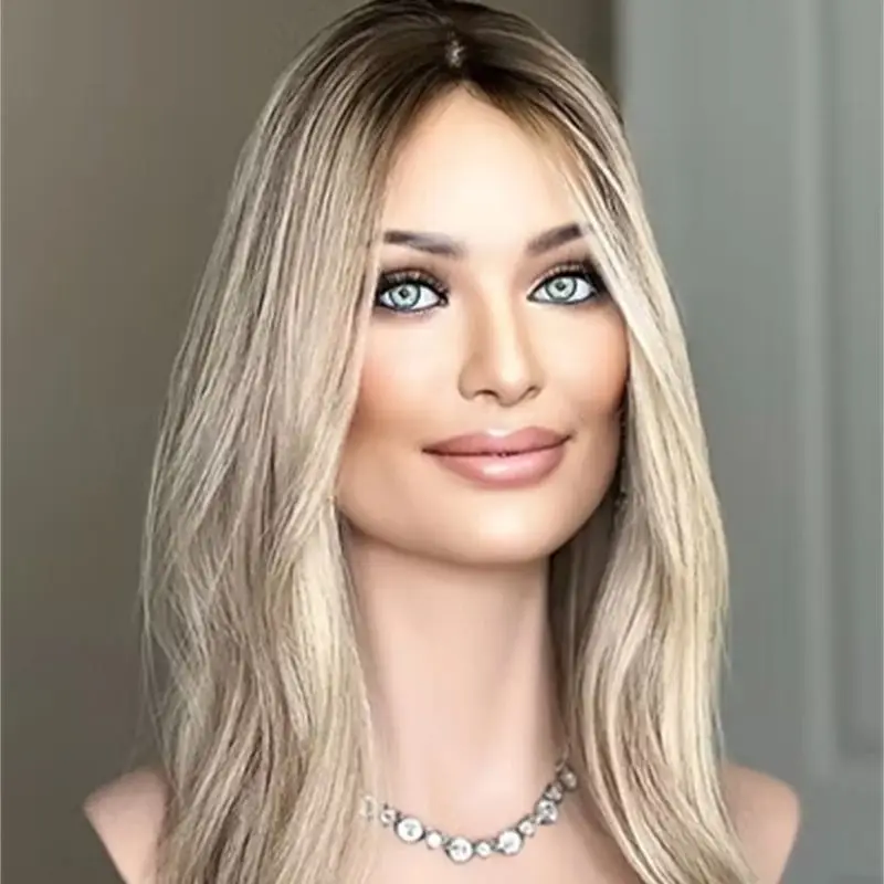 Ombre пепельно-русый hd парик фронта - Фотография_2