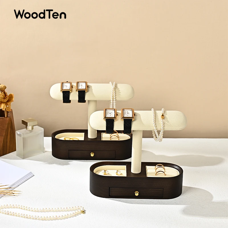 Woodten подставка для часов из цельного дерева с выдвижными ящиками - Фотография_4