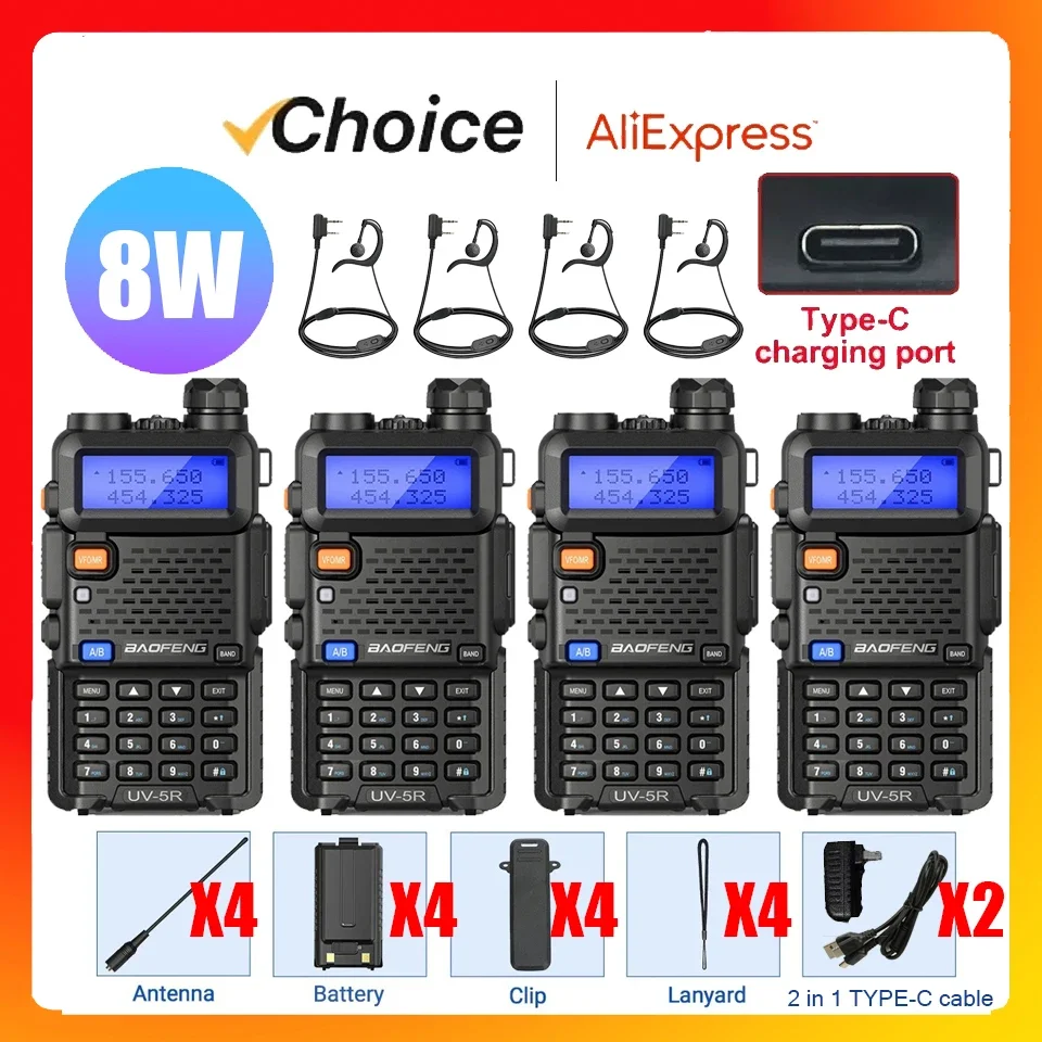 Портативная трехмощная рация baofeng uv-5r 8 вт/5 вт