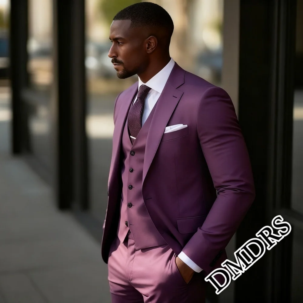 Популярный мужской свадебный костюм из 3 предметов - Фотография_4