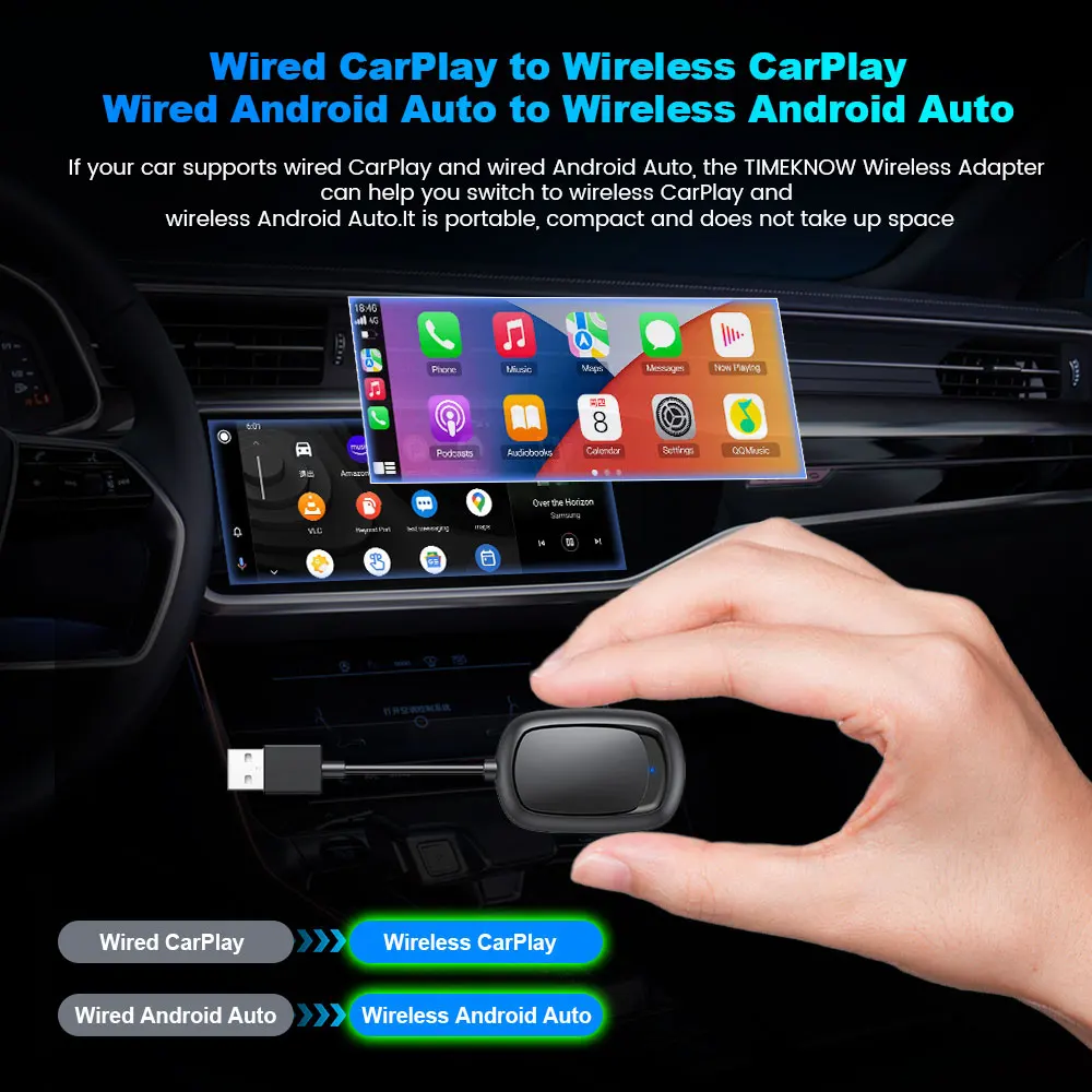 Bluetooth 5,0 новый 2 в 1 carplay