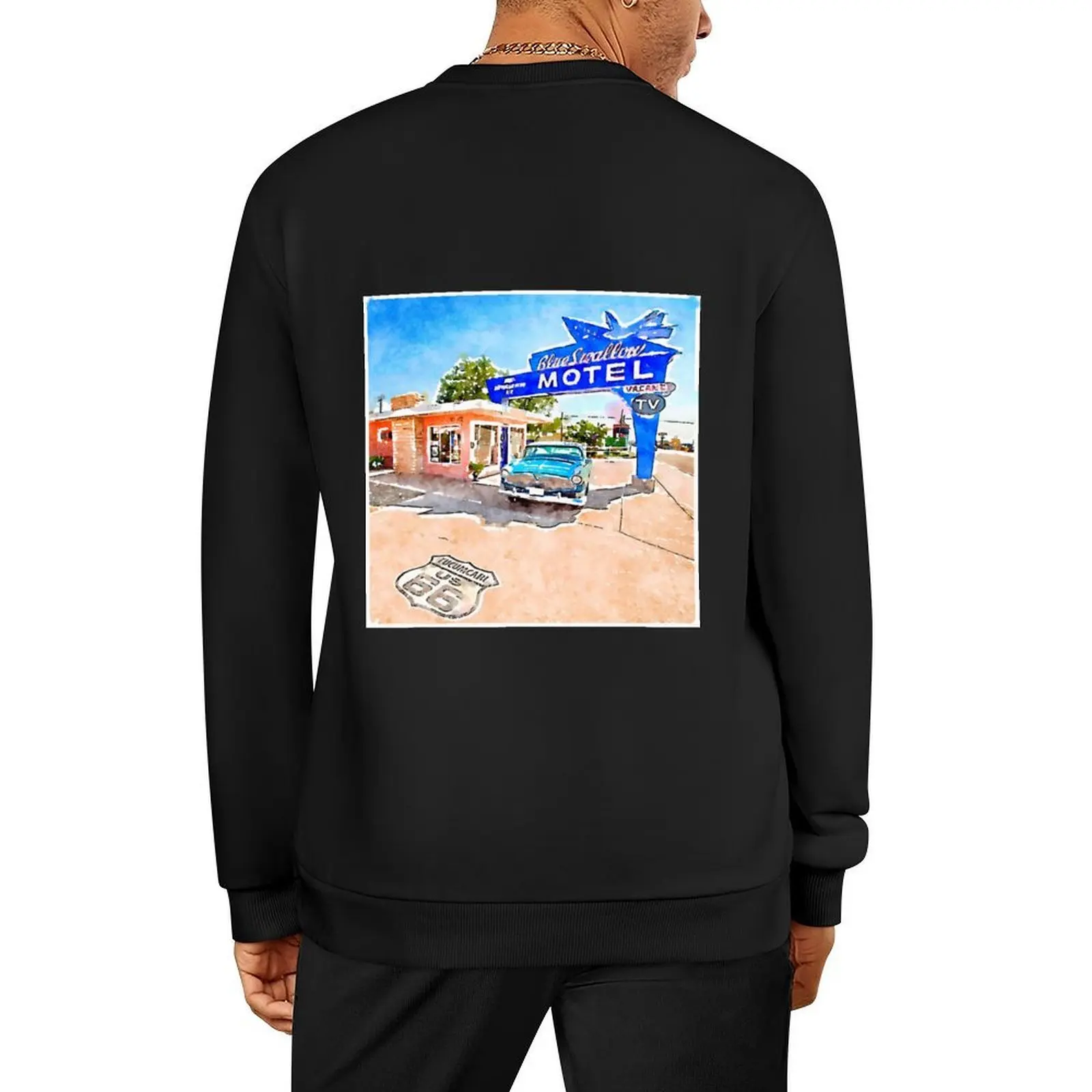 Пуловер watercolor route 66