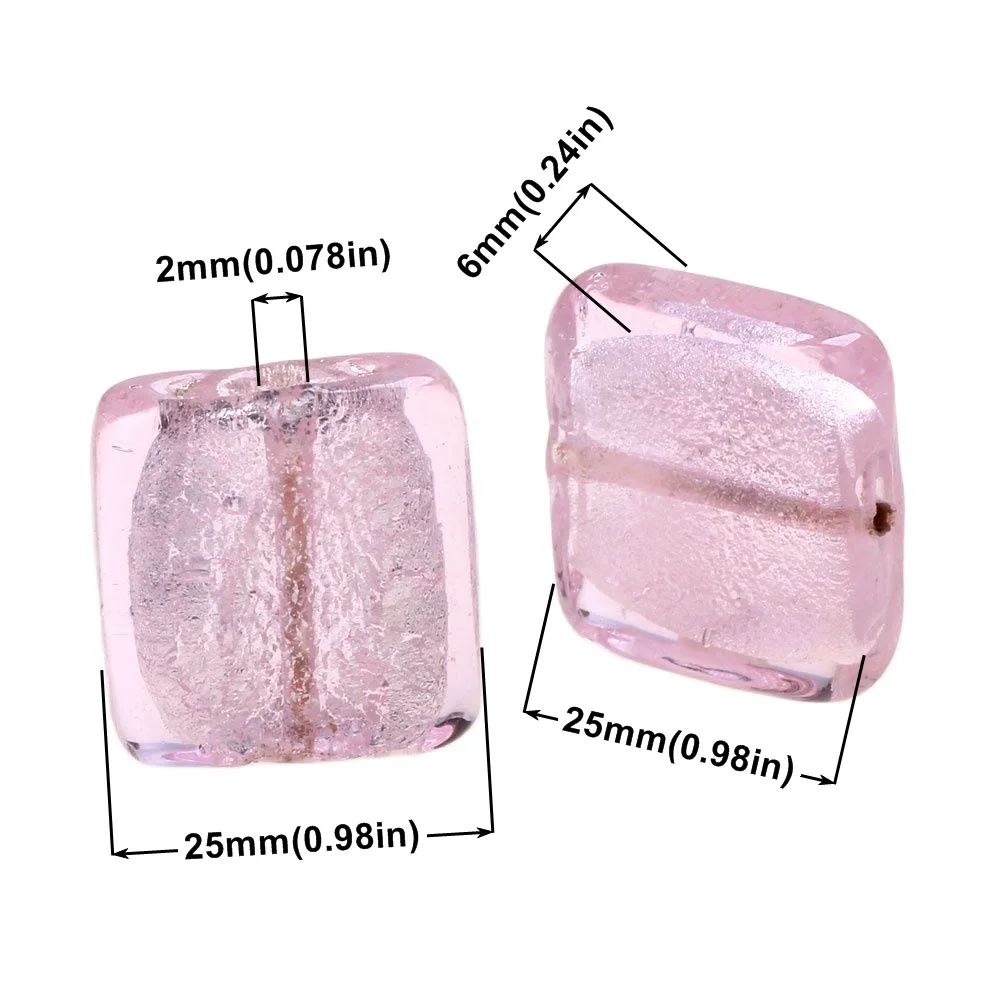 Квадратной формы стеклянные бусины - Фотография_5