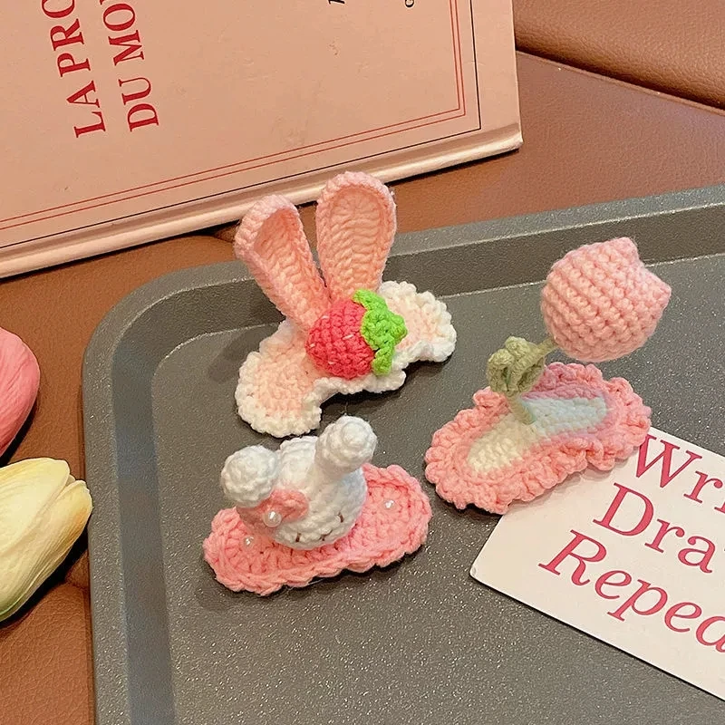 Милая вязаная заколка для волос для девочек - Фотография_4