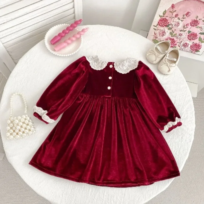 Рождественское детское бархатное платье - Фотография_6