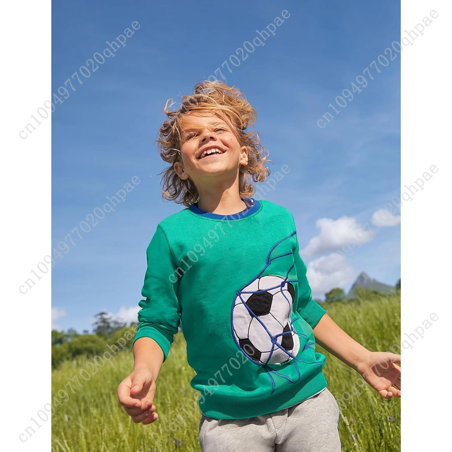 Хлопковая толстовка с круглым вырезом для маленьких мальчиков - Фотография_2