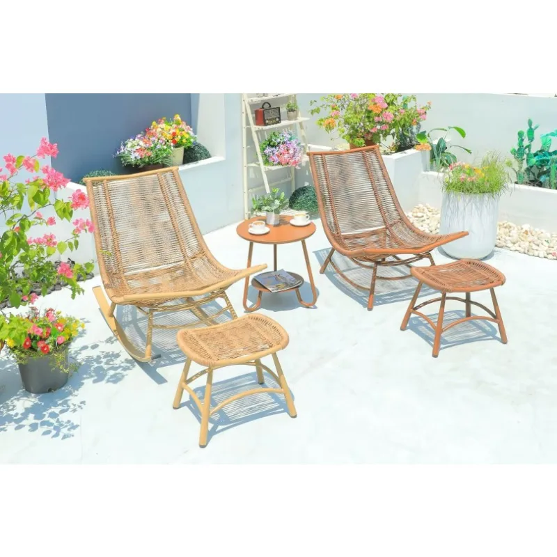 Кресло-качалка для отдыха с веревочным плетением - Фотография_3