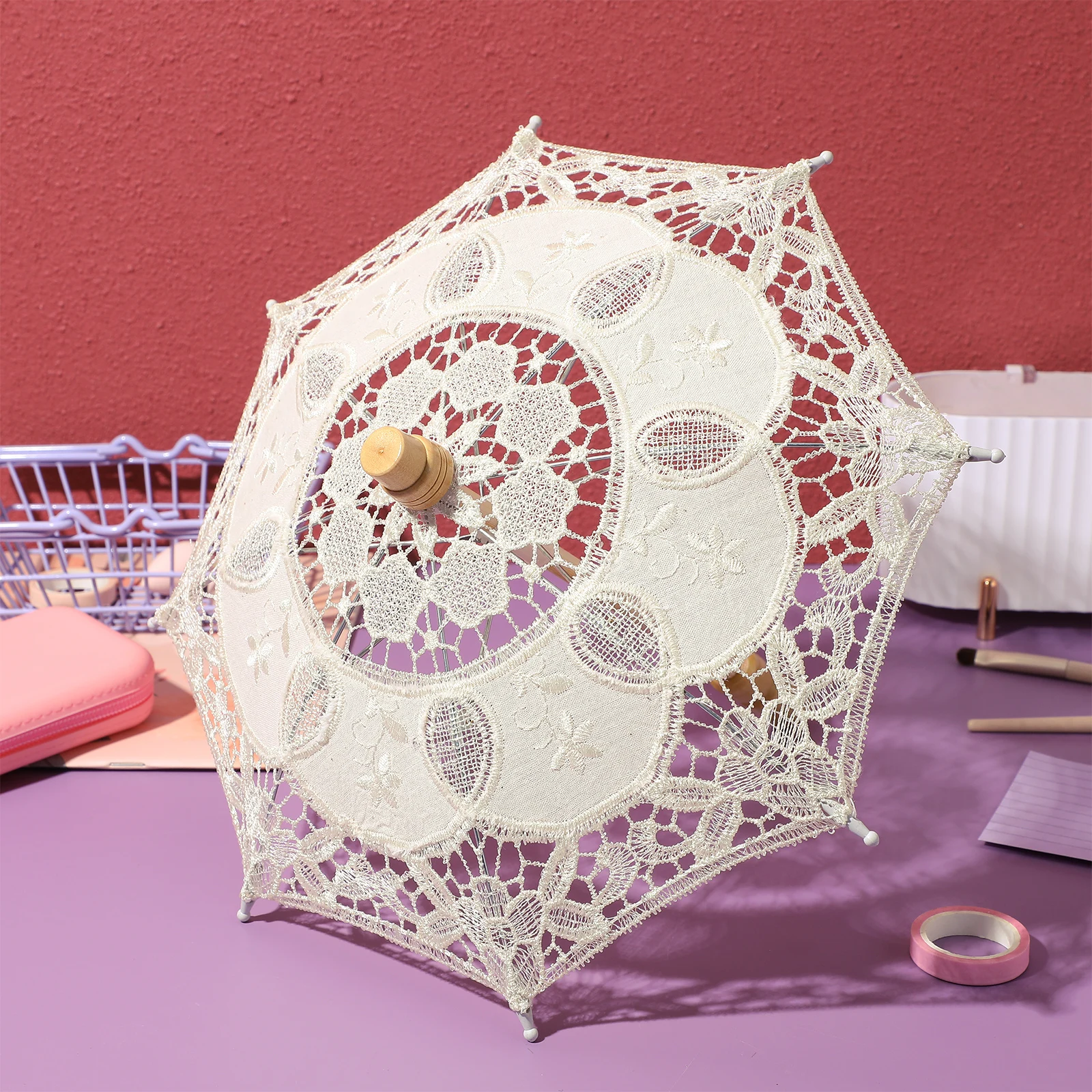 Премиальный кружевной хлопковый зонт - Фотография_3