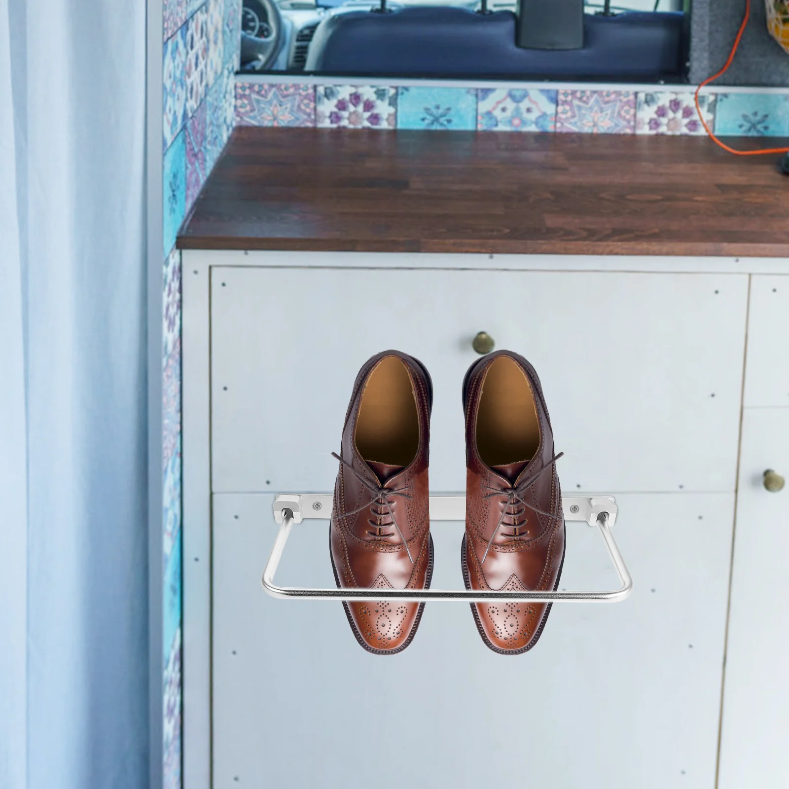 Алюминиевая складная полка для обуви для автодома - Фотография_5