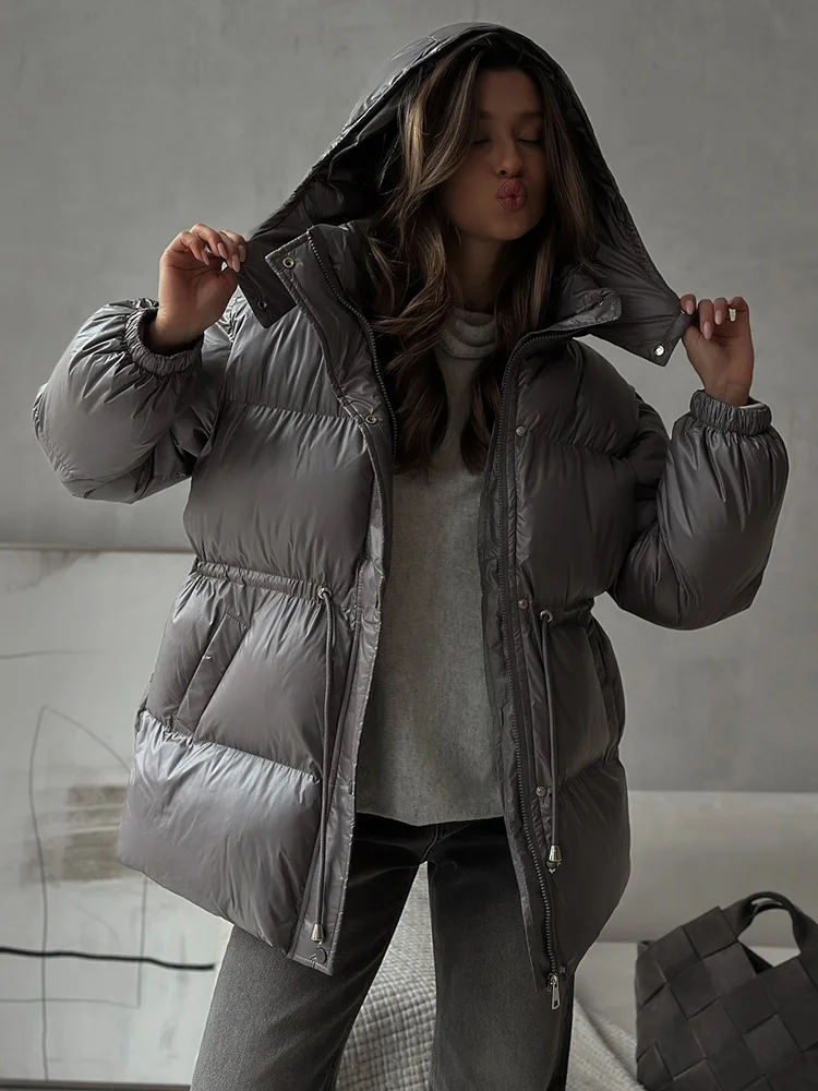 Женское короткое парковое пальто - Фотография_5