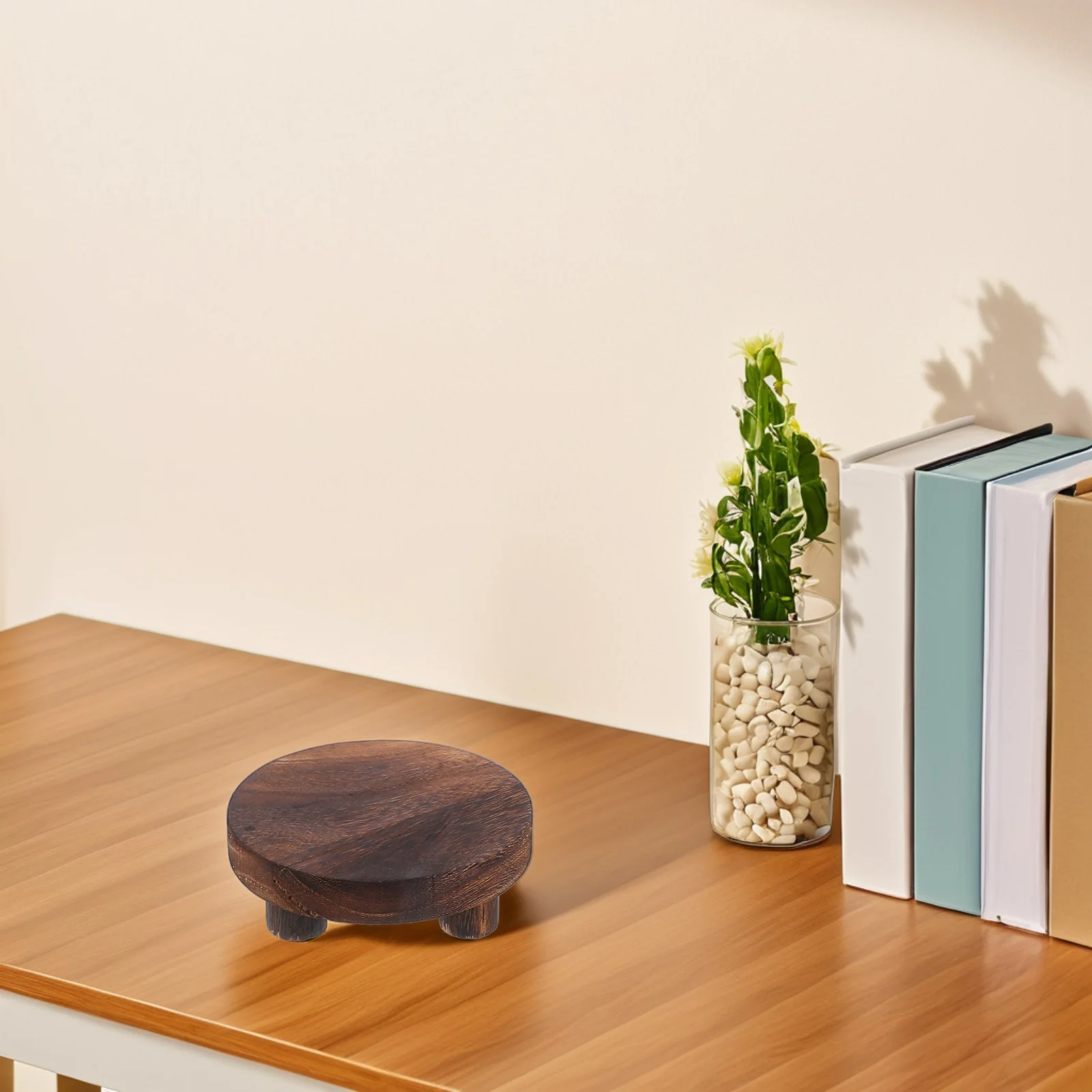 Круглая деревянная подставка для растений - Фотография_5