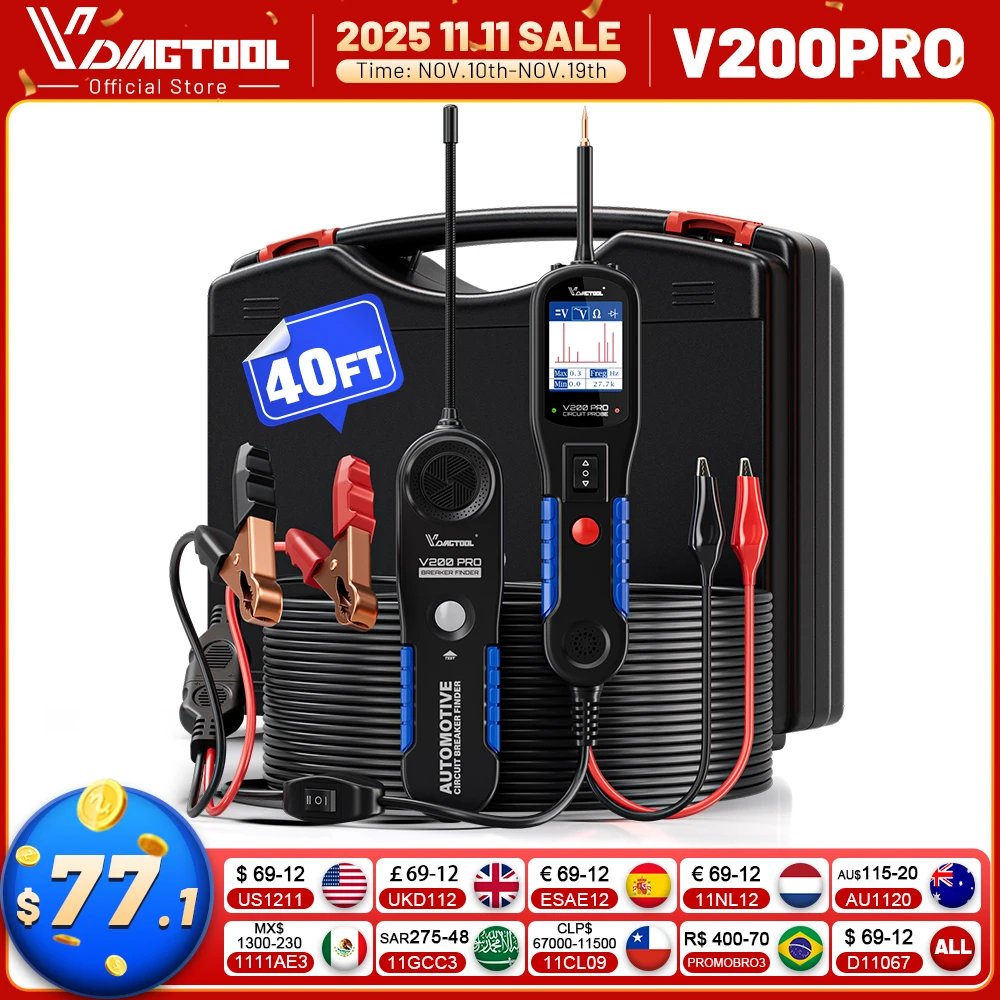 Vdiagtool v200pro 12/24 в автомобильный