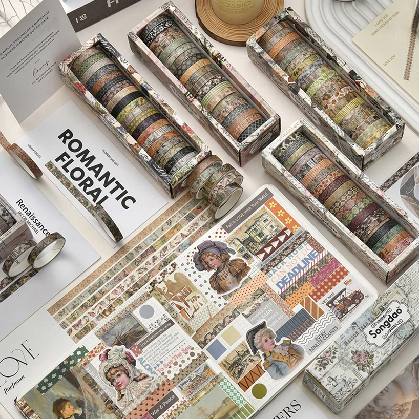 Ретро washi лента 20 рулонов принадлежности - Фотография_6
