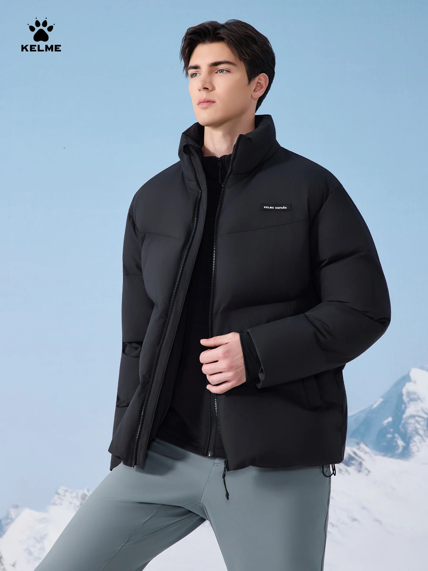 Kelme мужская термохлопковая куртка с воротником-стойкой