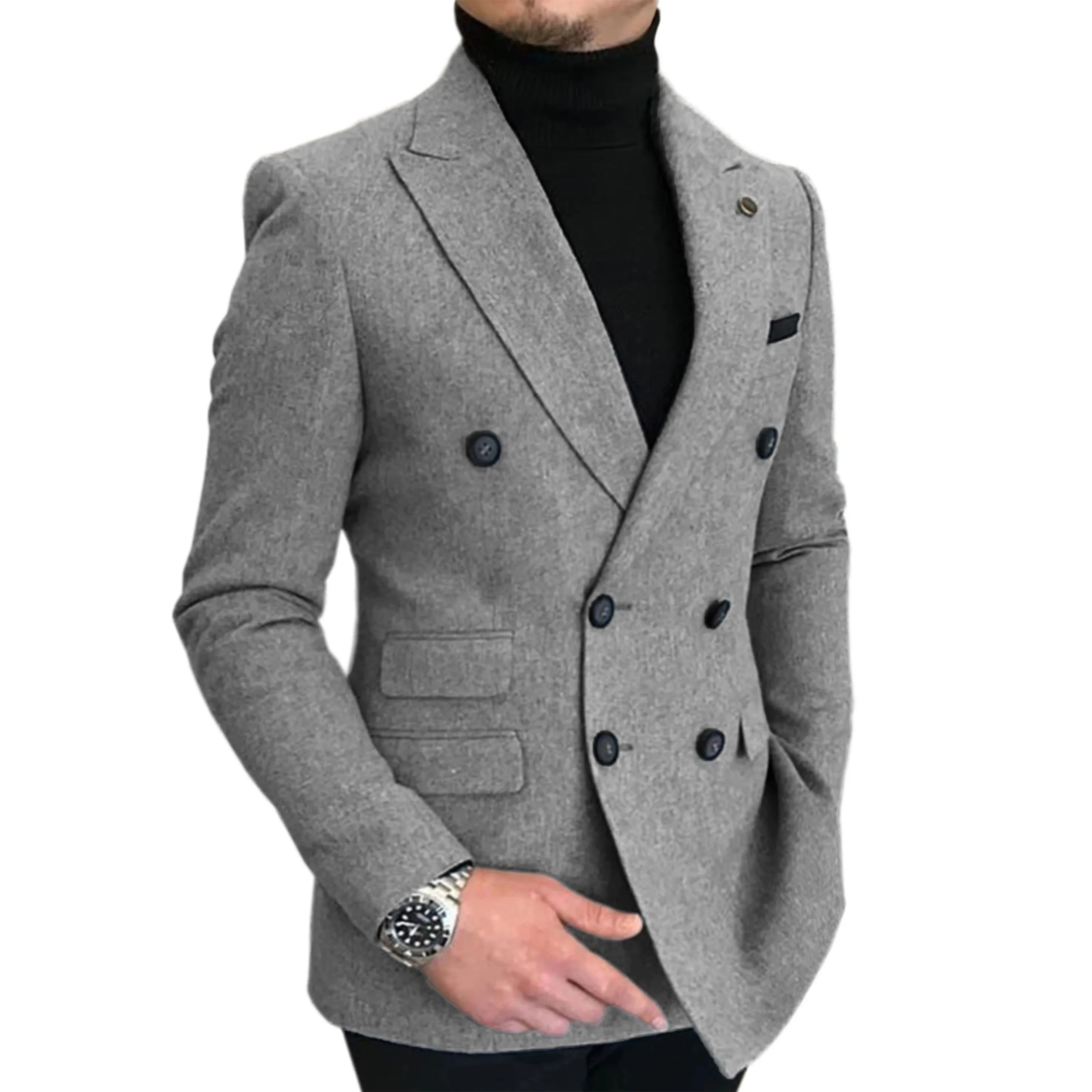 Новый мужской пиджак из шерстяной ткани