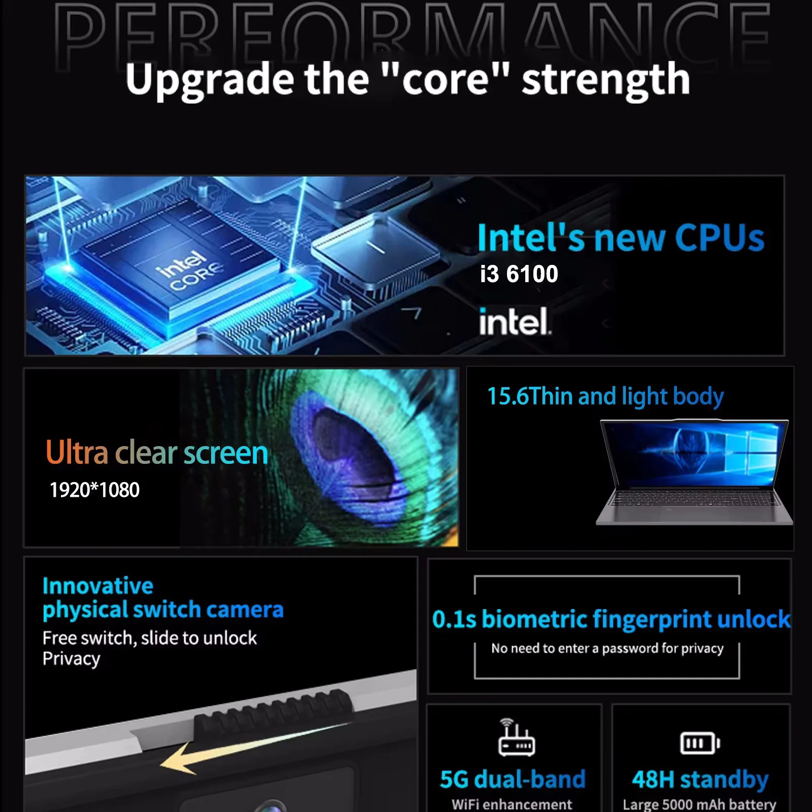 15,6-дюймовый ноутбук intel core i3 6100u - Фотография_2