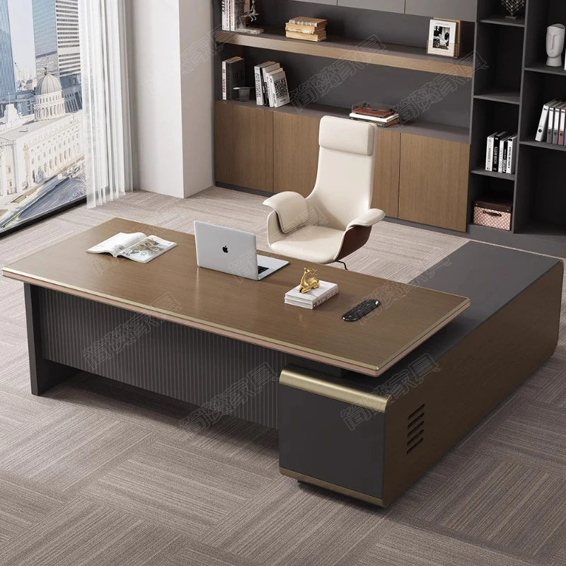 Дизайнерский деревянный стол для руководителей с поддержкой ног - Фотография_6