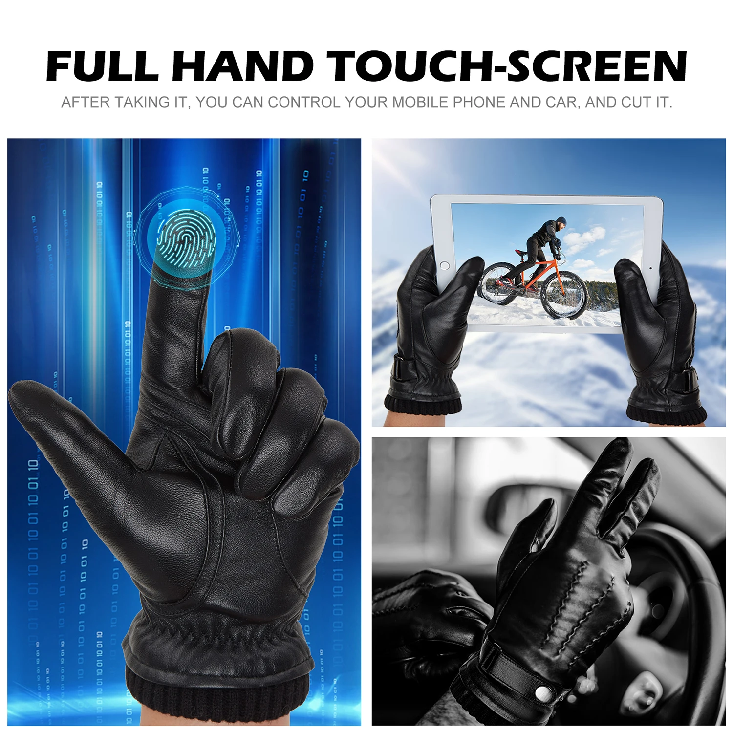 Перчатки из овчины из натуральной кожи для мужчин и женщин - Фотография_6