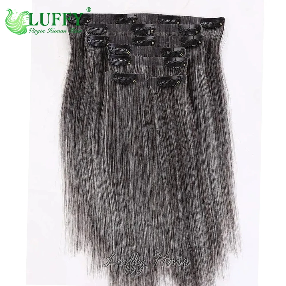 Salt pepper seamless pu clip in
