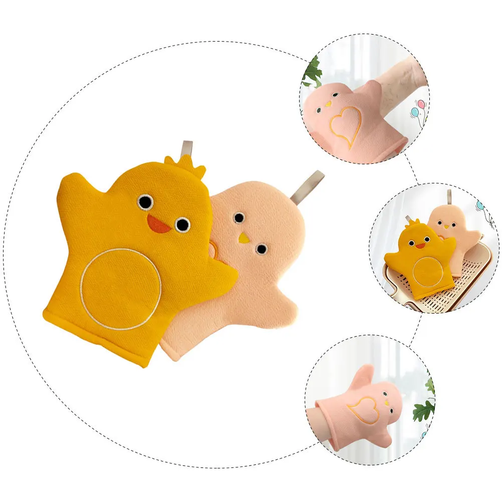 Банные перчатки из растительного волокна с мультяшным дизайном - Фотография_3