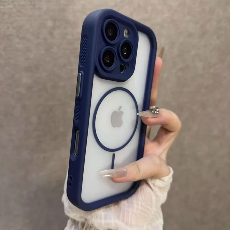 Роскошный матовый прозрачный чехол для телефона magsafe для iphone 16 - Фотография_2