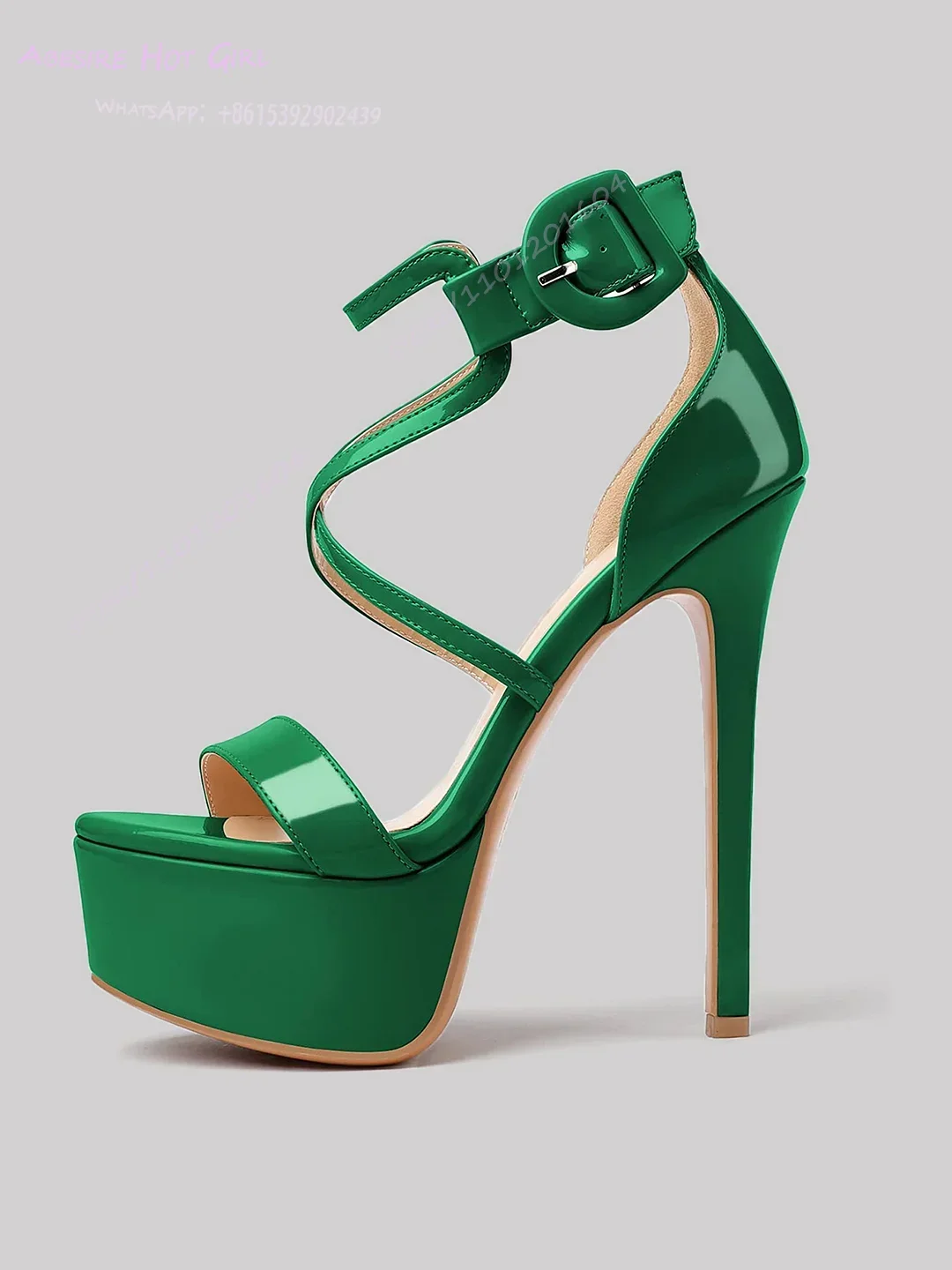 Коричневые лакированные туфли с - Фотография_5