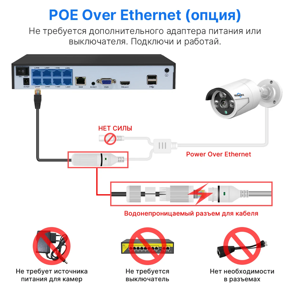 Hiseeu 4mp poe сетевая камера onvif аудио h - Фотография_6