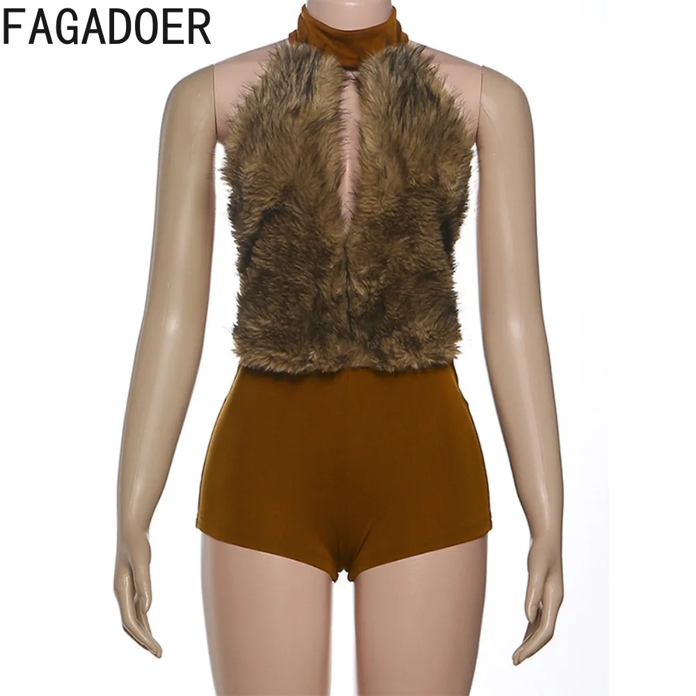 Fagadoer сексуальные меховые лоскутные - Фотография_5
