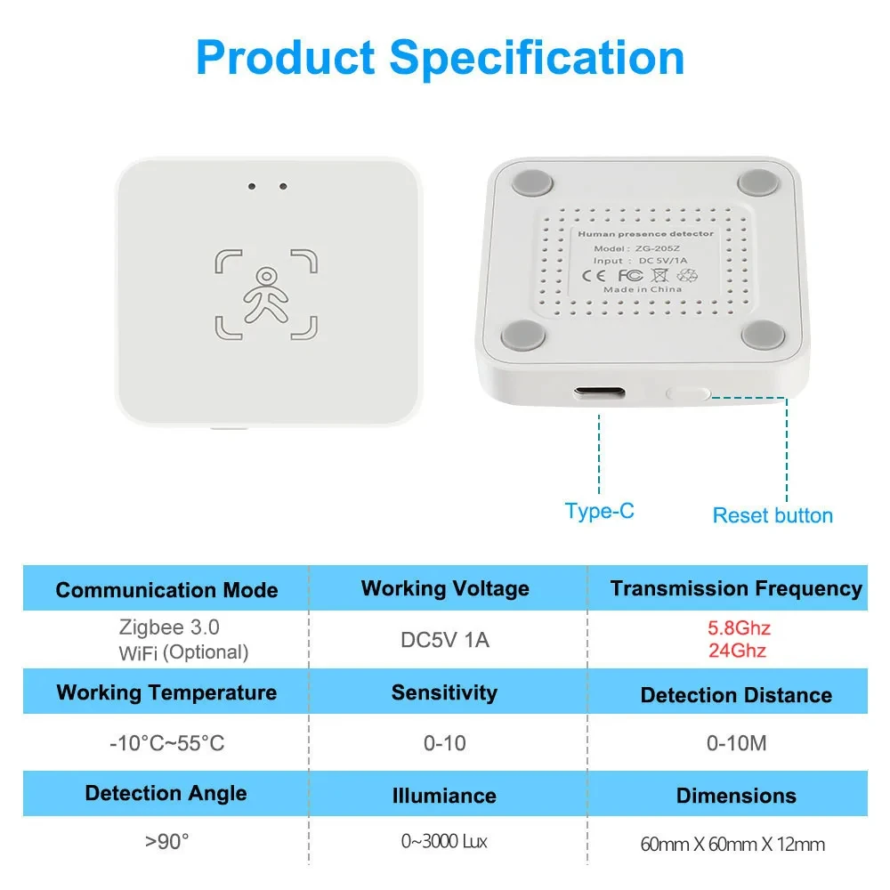 Радар с датчиком человека tuya zigbee + pir - Фотография_6