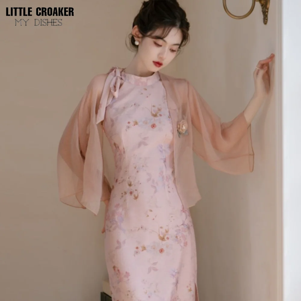 Новинка 20223, китайское повседневное платье ципао с разрезом - Фотография_6