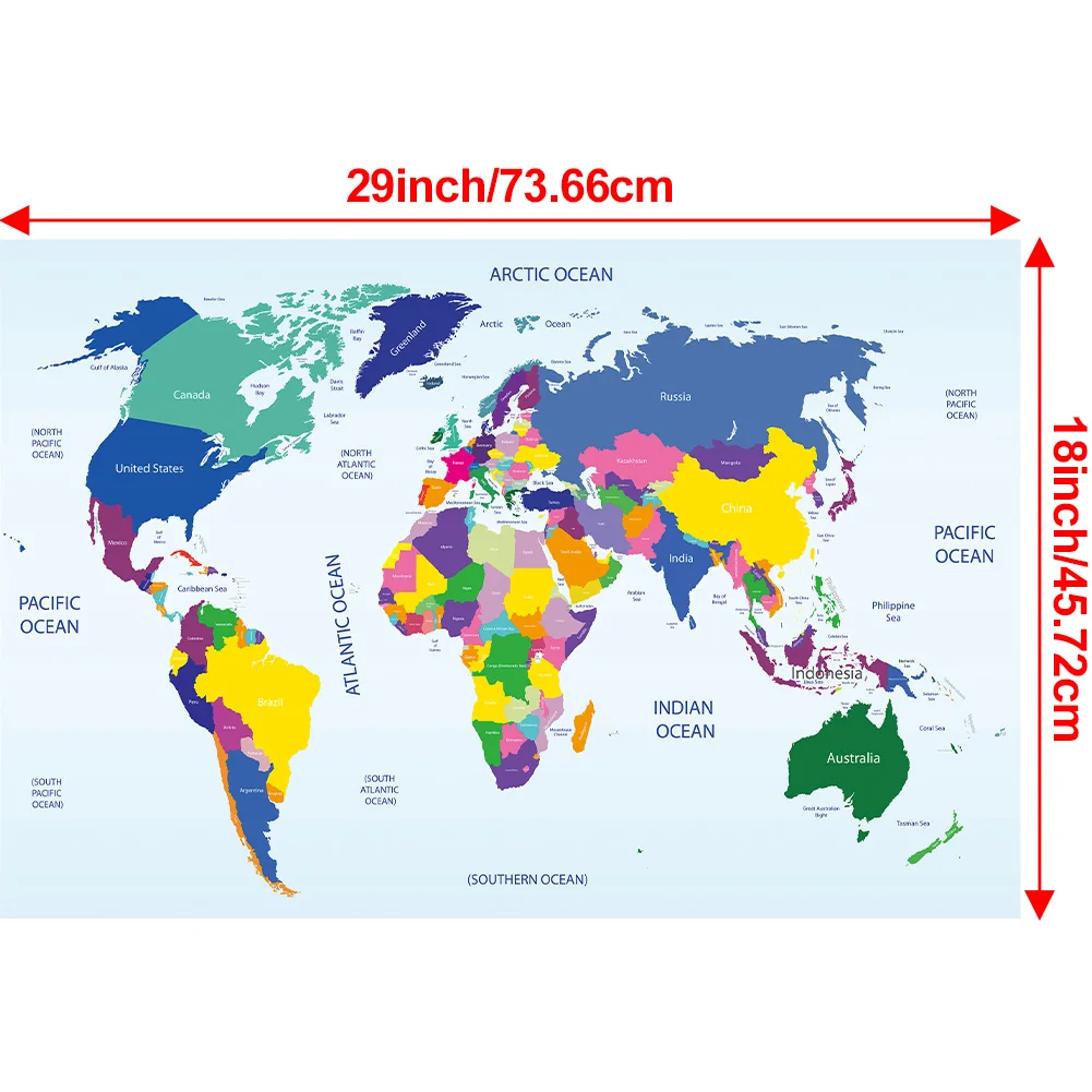 45,72*73,66 см карта мира холст - Фотография_2