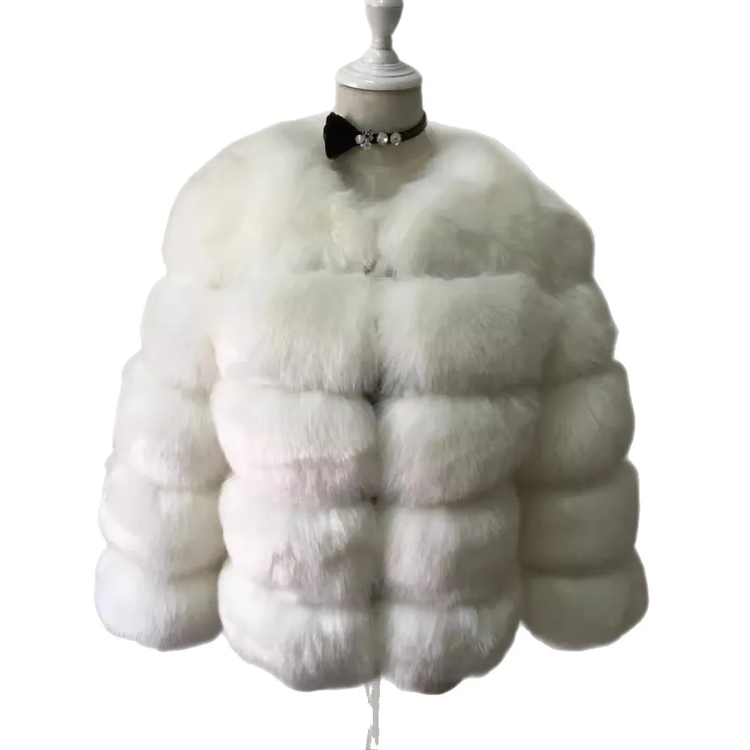 Женская верхняя одежда из однотонного искусственного меха - Фотография_5