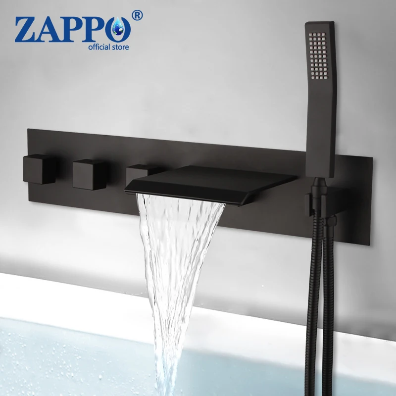 Zappo твердый латунный черный смеситель