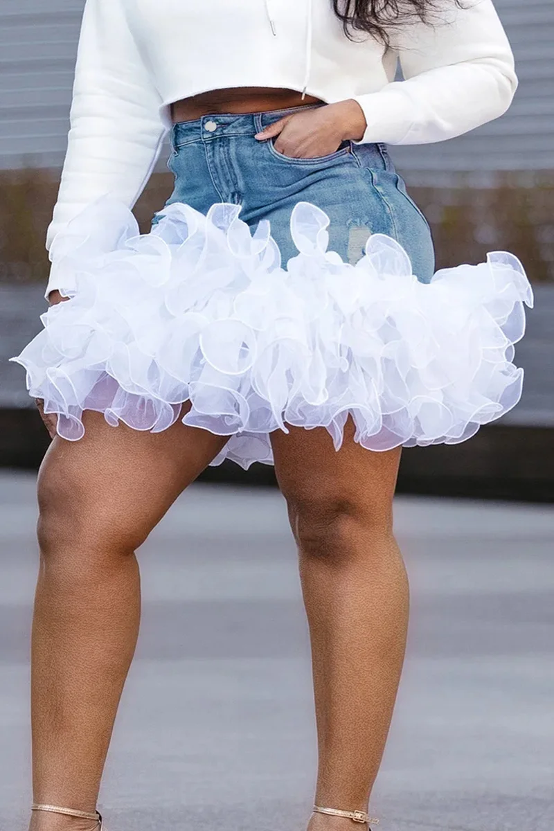 Юбка женская джинсовая с карманами