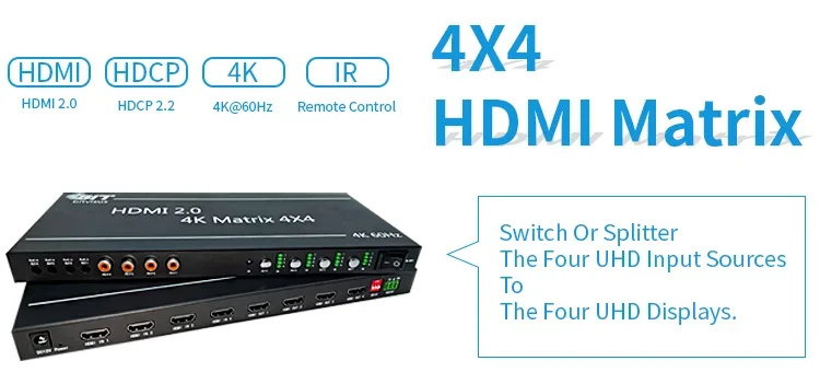 Полностью цифровой матричный коммутатор bitvisus av 4k 2x1 2x2 4x4 pdif - Фотография_2
