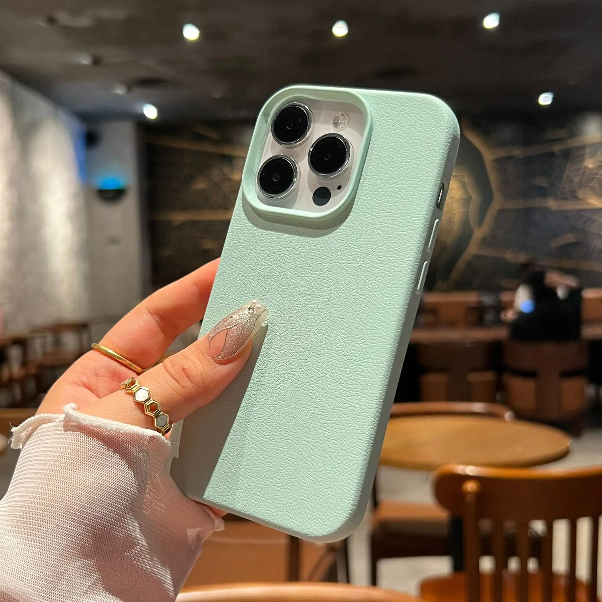 Роскошный силиконовый кожаный чехол для телефона с личи для iphone 16 - Фотография_2