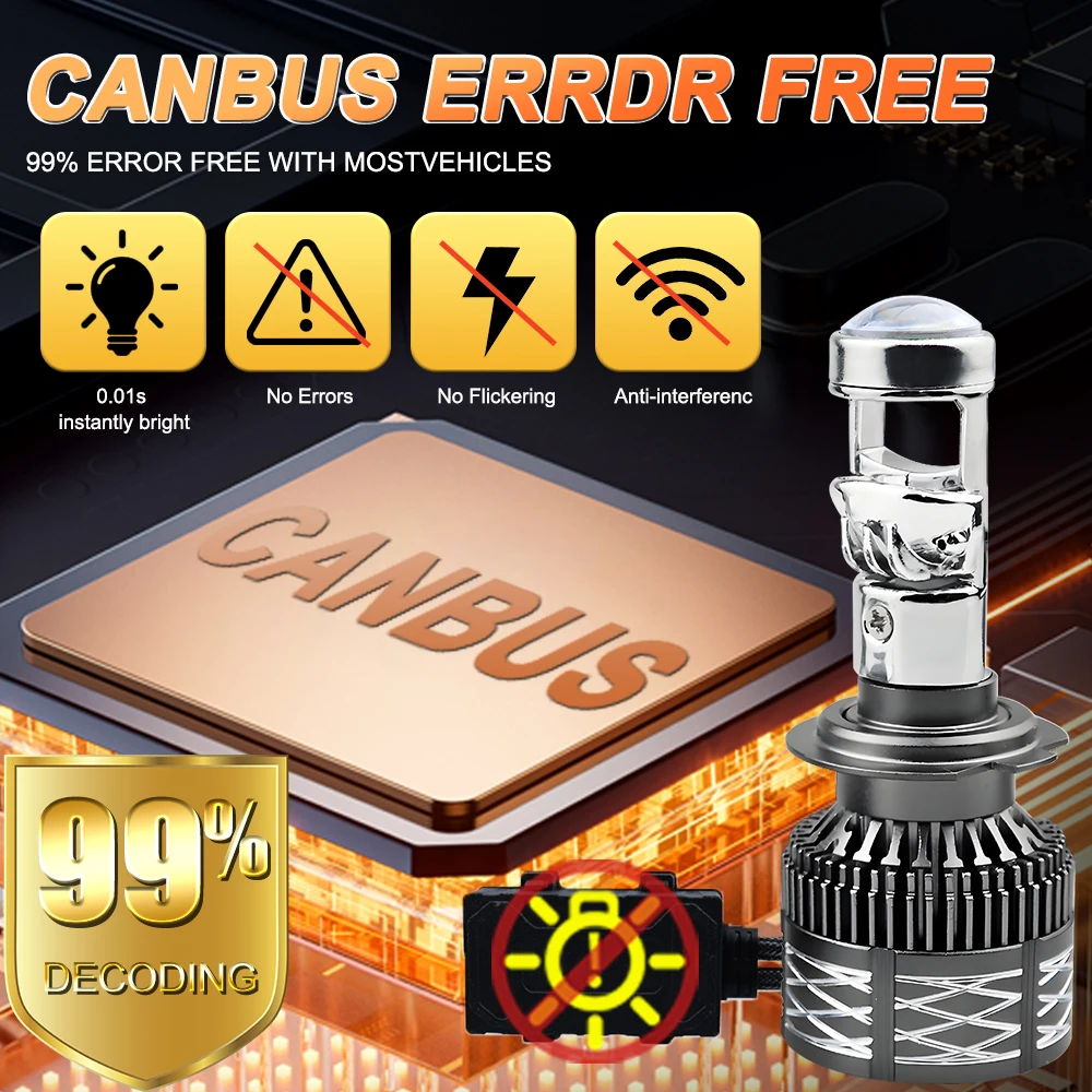 H7 h4 h11 светодиодная фара с линзой - Фотография_5