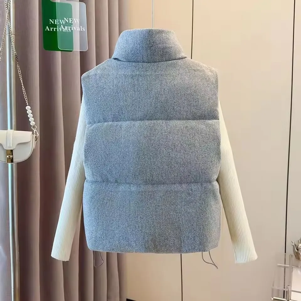 Осень-зима, серый хлопковый жилет - Фотография_5