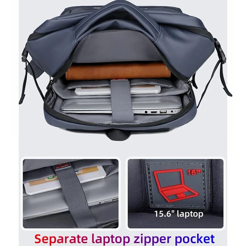 180-градусный открытый рюкзак для ноутбука с usb-портом для зарядки - Фотография_5