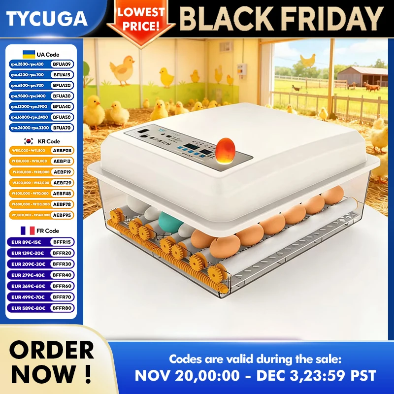 Автоматический умный инкубатор для яиц 16/36