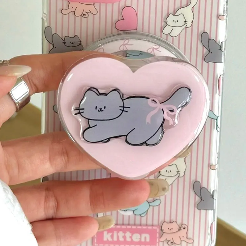Мультяшный кот love heart серый - Фотография_5