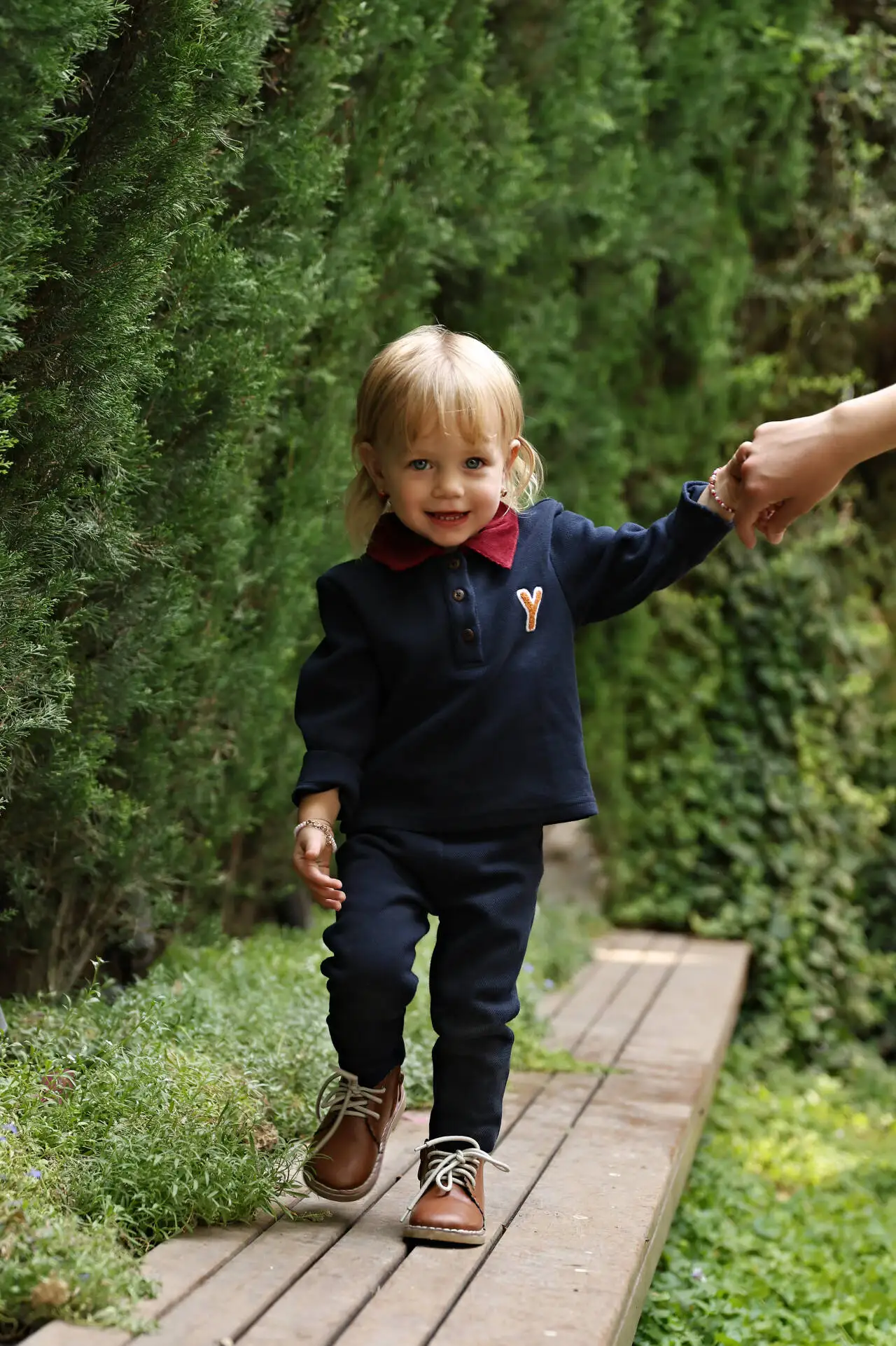 Детская темно-синяя одежда-поло из ткани пике 1920 - Фотография_4