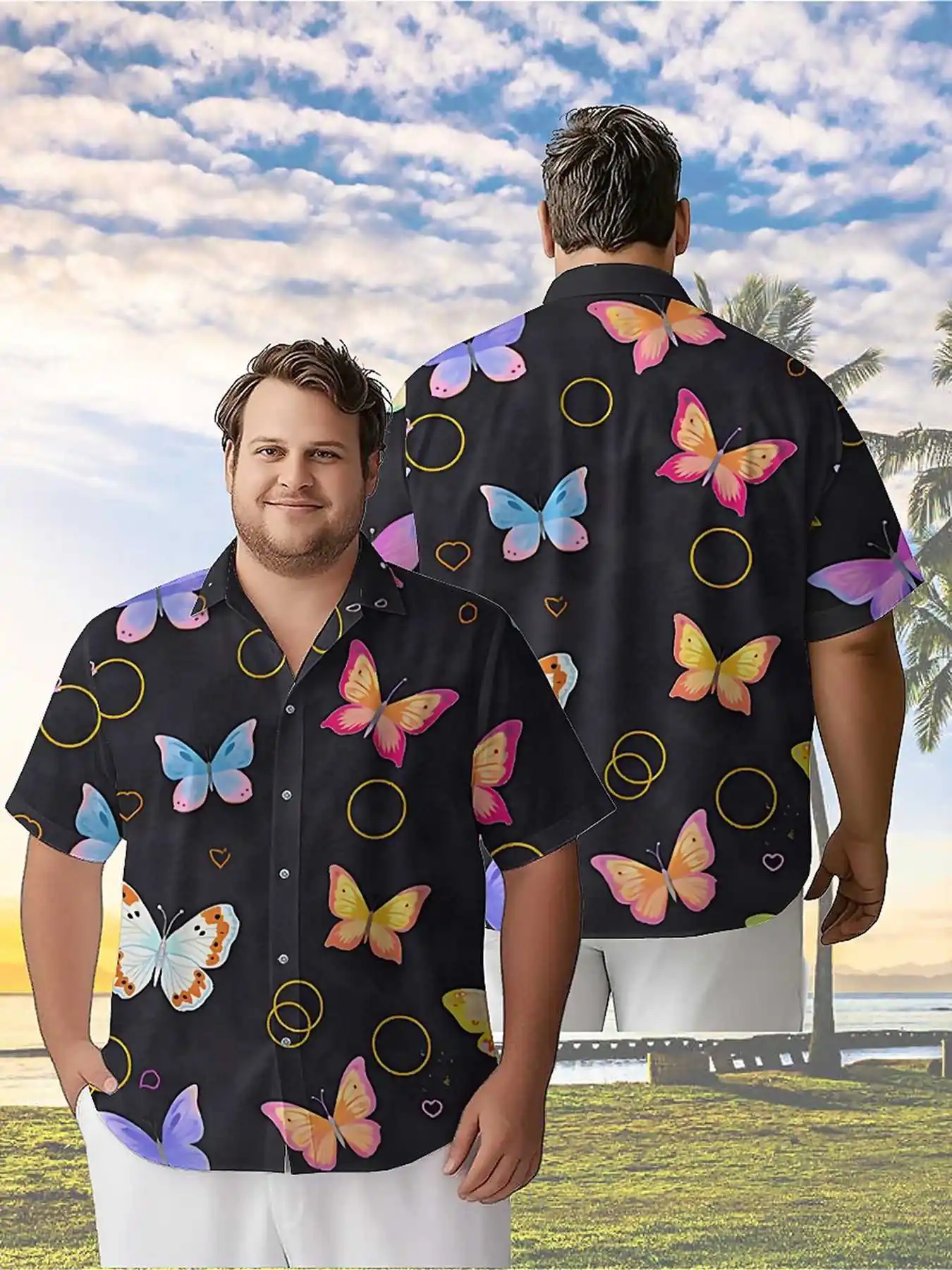 Мужские гавайские рубашки больших размеров