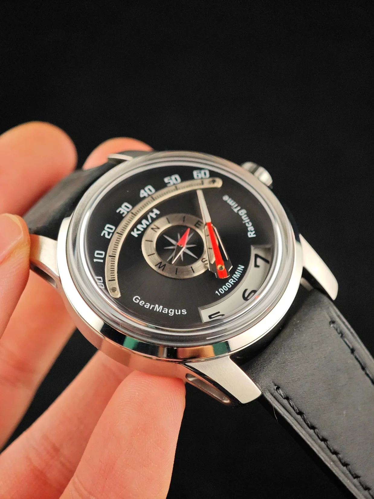 Мужские механические часы racing time jumping с сапфировым стеклом - Фотография_6